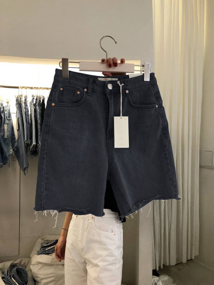 Loose Casual Five-Point Denim Shorts