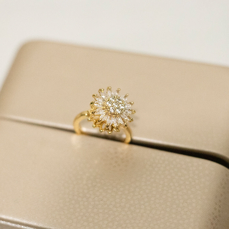 Sunflower Rotation Ring - Anxiety Relief